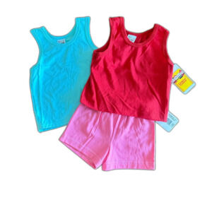 NWT Vintage Crayon Crowd Solid Tanks & Short Set 12 Months